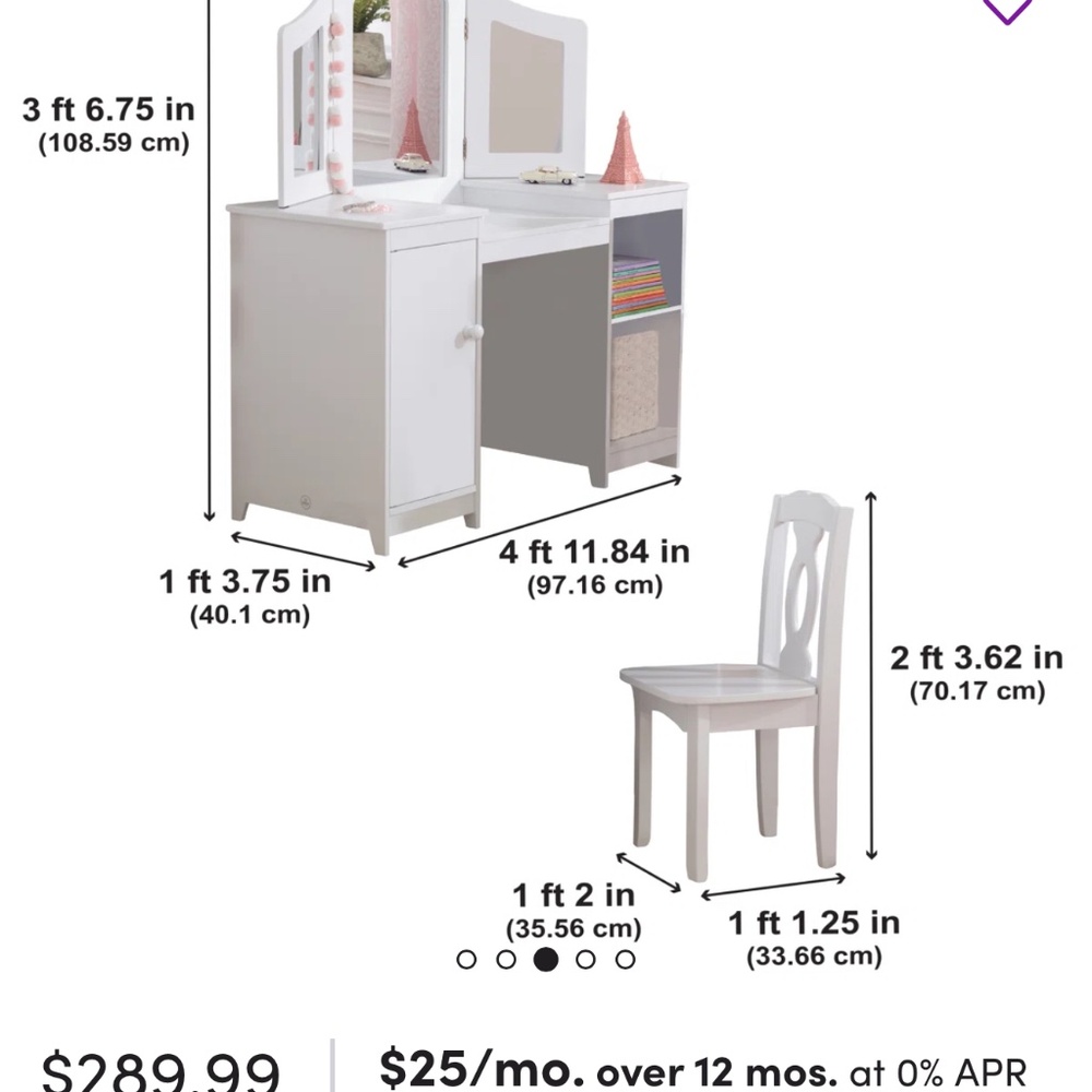 New in box Kids Vanity